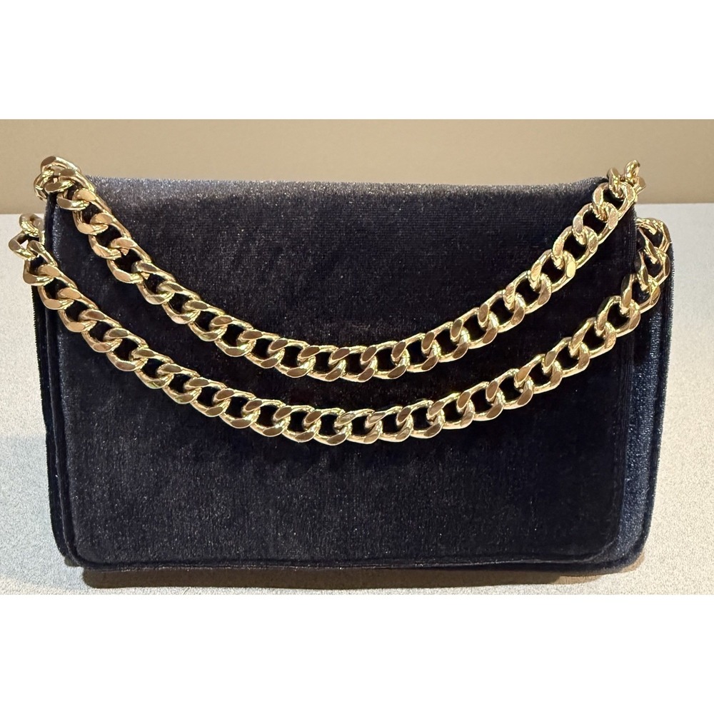 Anthropologie Velvet Crossbody Wallet inner mirror‎ slip pocket Magnetic closure - Picture 10 of 10